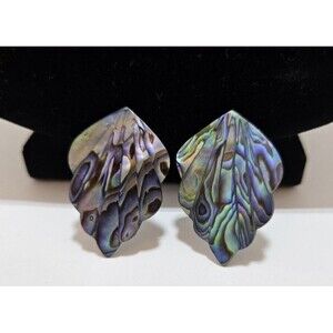 Mother of Pearl Natural Earring. Abalone Seashell Push Back Closure